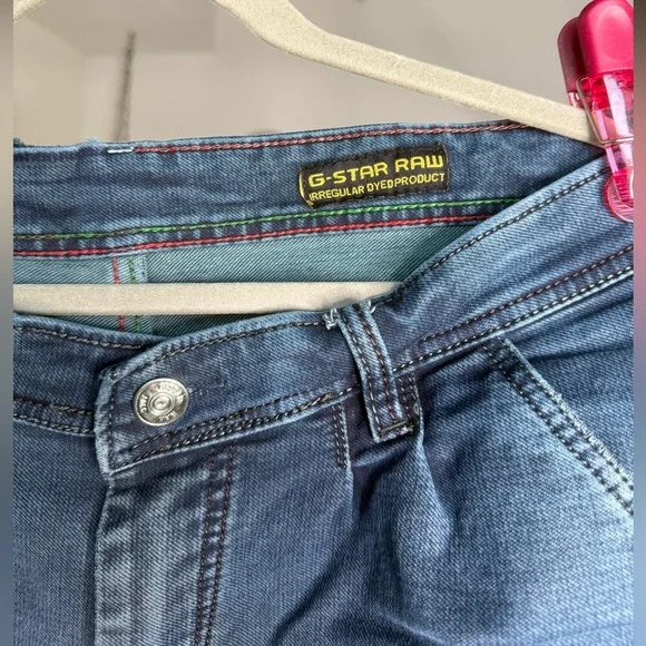 G-STAR RAW Men’s Skinny Jeans Dark Blue w/ Pleated Moto Detail Size 36 Denim Y2K - Picture 3 of 15